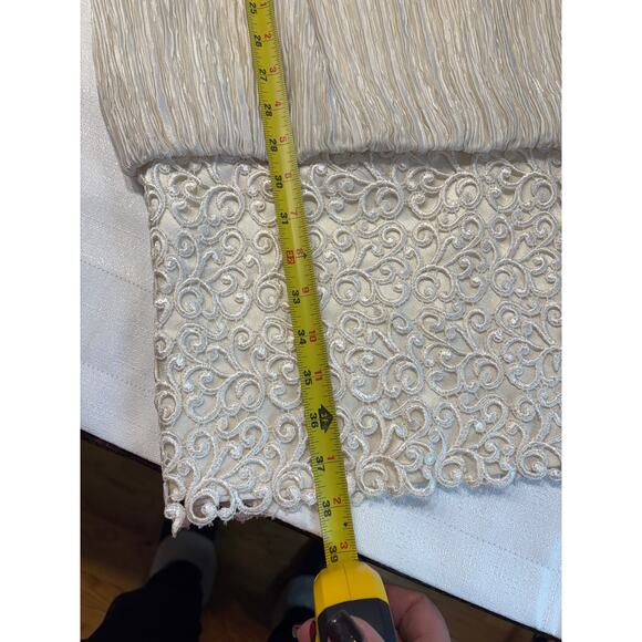 Vintage Pierre Labiche Cream Pleated Dress with Lace Detail Size 10 - Picture 8 of 15